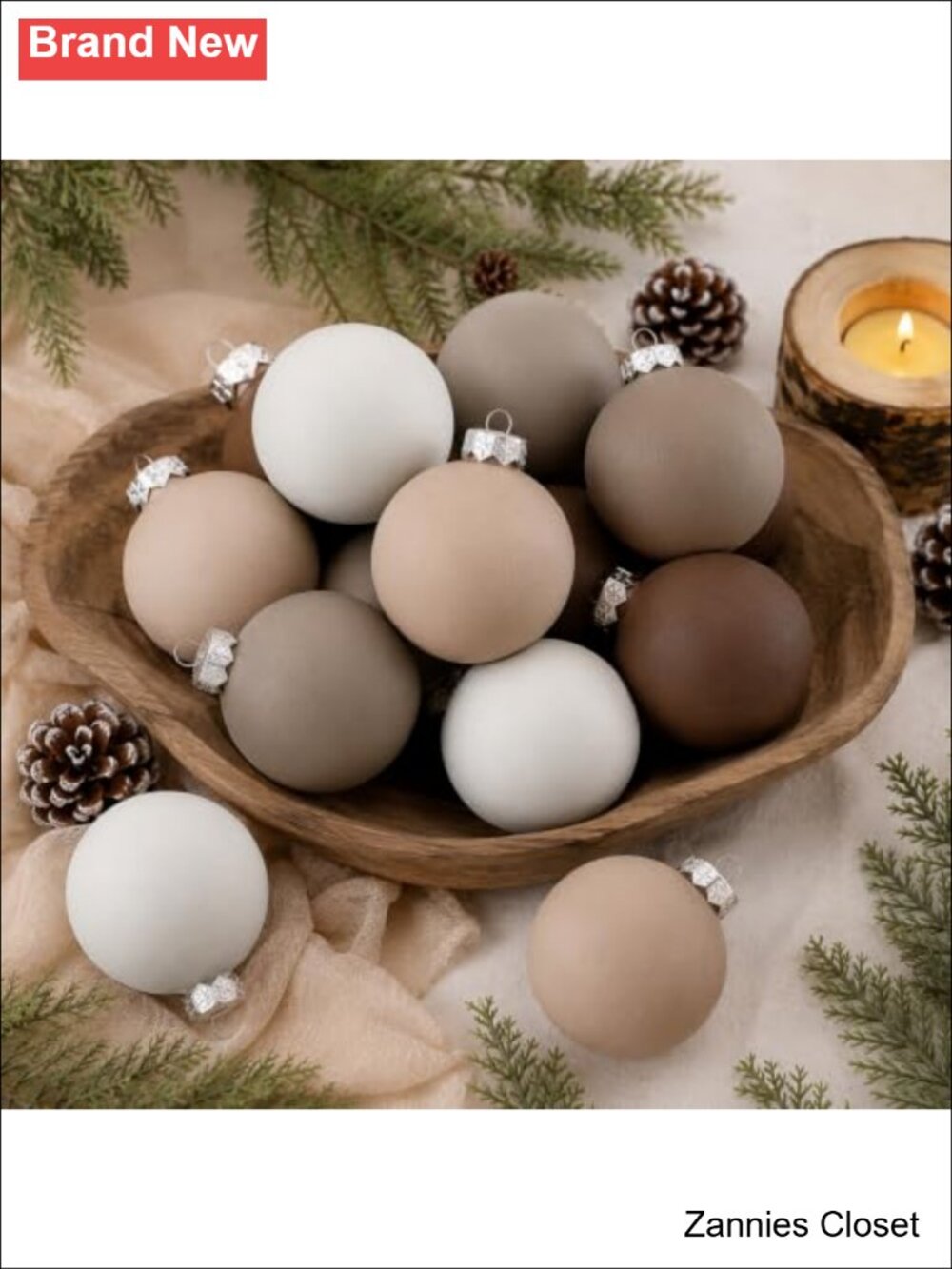 🎄 12 Matte Christmas Ball Ornaments Plastic Shatterproof Hanging Décor Set